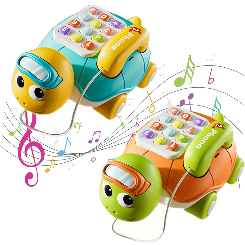 Tortuga Musical para gatear, juguetes para bebés de 6M +, juguete educativo multifunción de simulación musical, teléfono para gatear - imagen 2