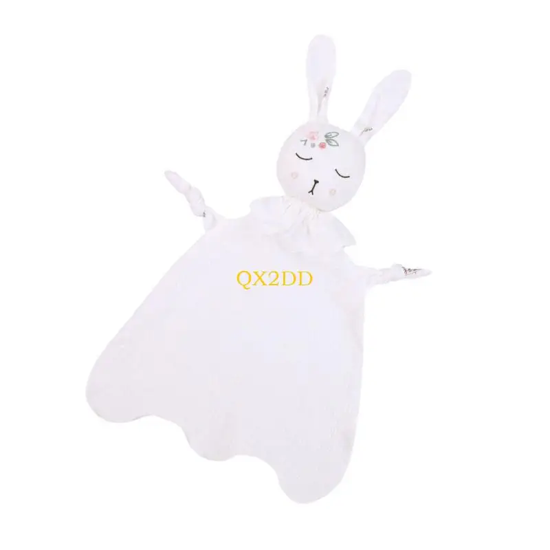 QX2D Toalla calmante para bebé, babero, manta cómoda para animales, paño suave algodón para eructar