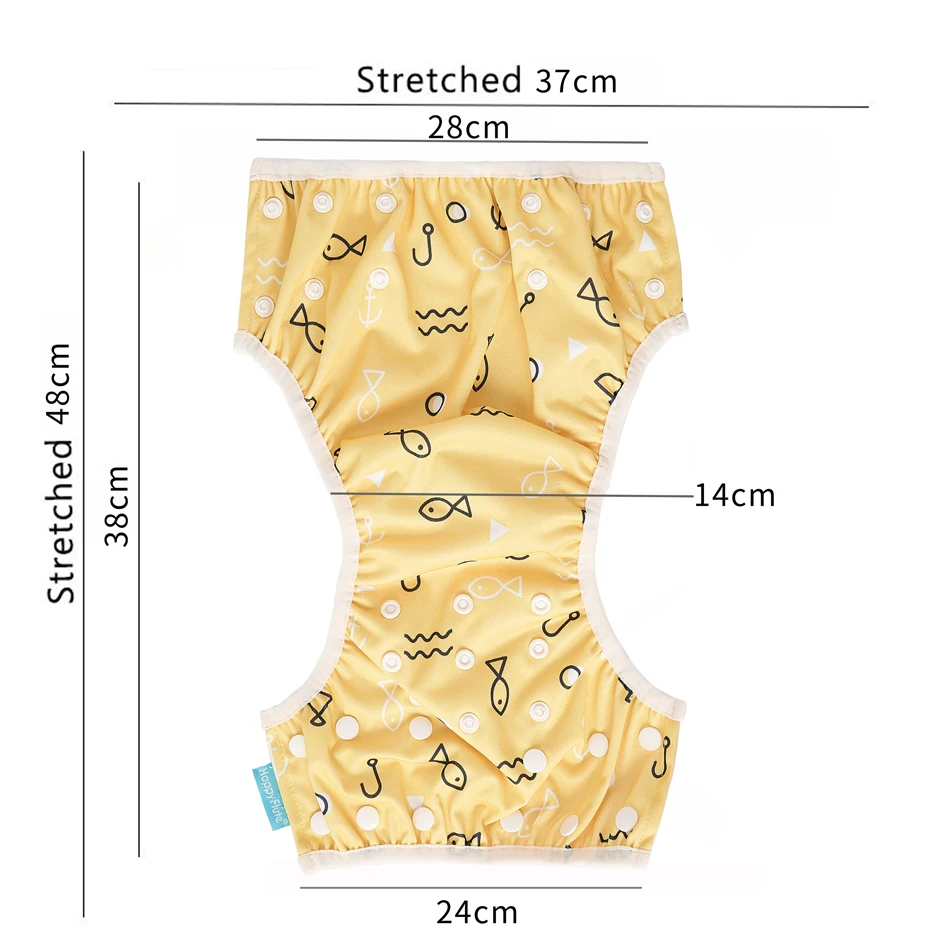 Happyflute pañales de natación reutilizables ajustables para bebé - imagen 5