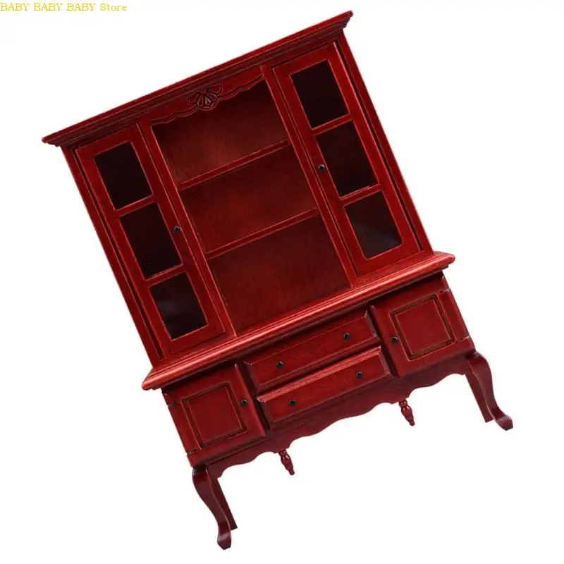 Q81A modelo gabinete madera en miniatura para casas muñecas, accesorios DIY, proyecto artesanal, dormitorio, sala - imagen 4