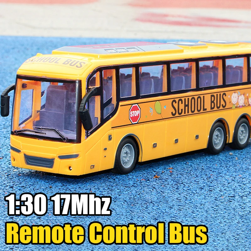 1:30 17Mhz Rc coche autobús de viaje camión eléctrico grande con Control remoto con simulación de luz escuela ciudad modelo juguete para niños regalo