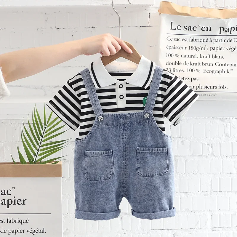 Conjunto de verano para bebé: top de algodón y pantalón vaquero - imagen 2