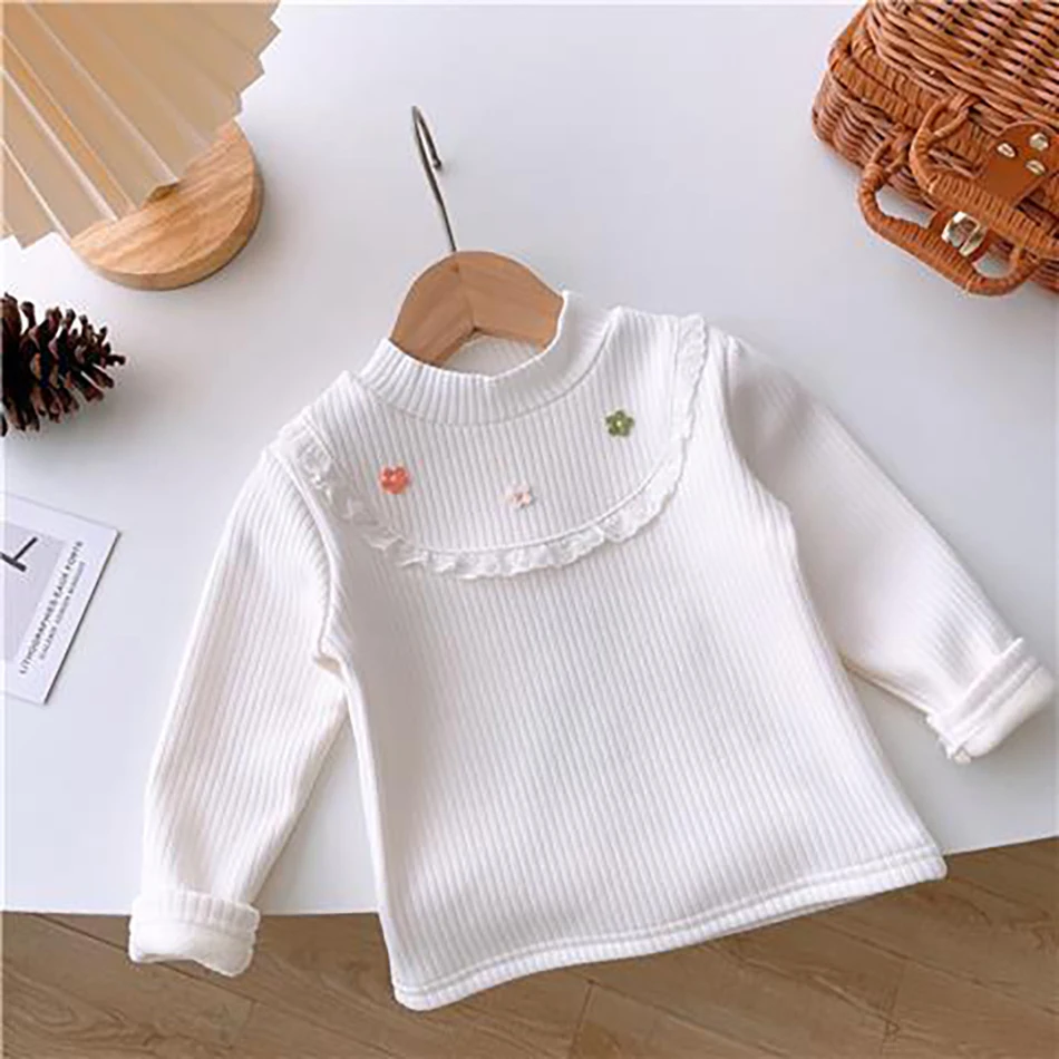 Camiseta invierno niña forro polar aplique mariposa manga larga - imagen 3
