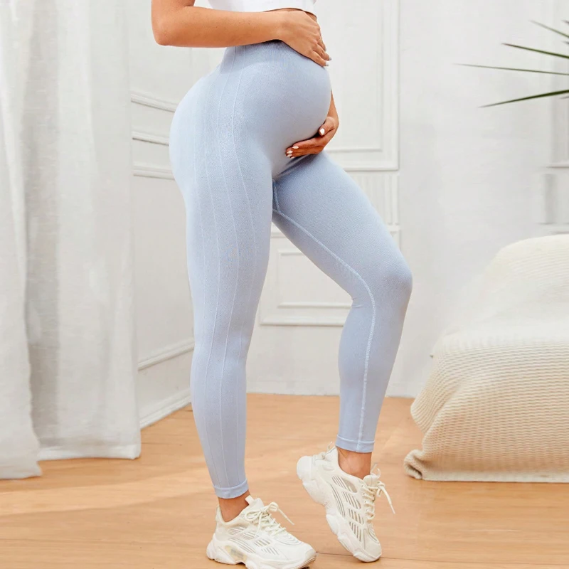 Primavera y otoño nuevo soporte Abdominal de cintura alta mallas de embarazo temprano pantalones de maternidad pantalones de Yoga Pilates de secado rápido - imagen 4