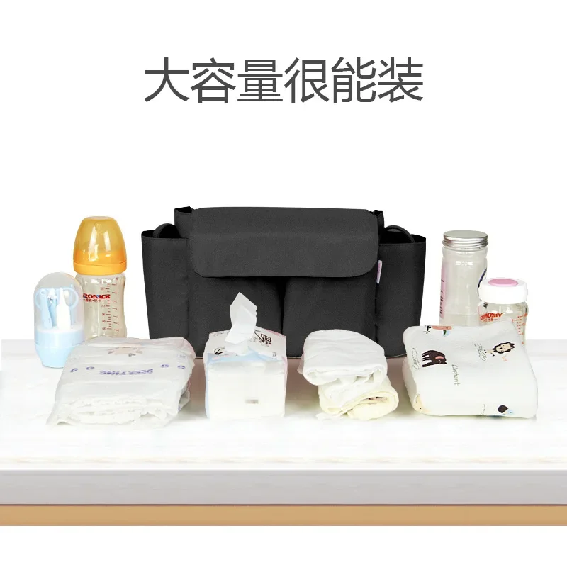 Bolsa para cochecito de bebé, bolsa colgante para bebé, almacenamiento de coche de paisaje alto, bolsa de mamá, accesorios impermeables de gran capacidad