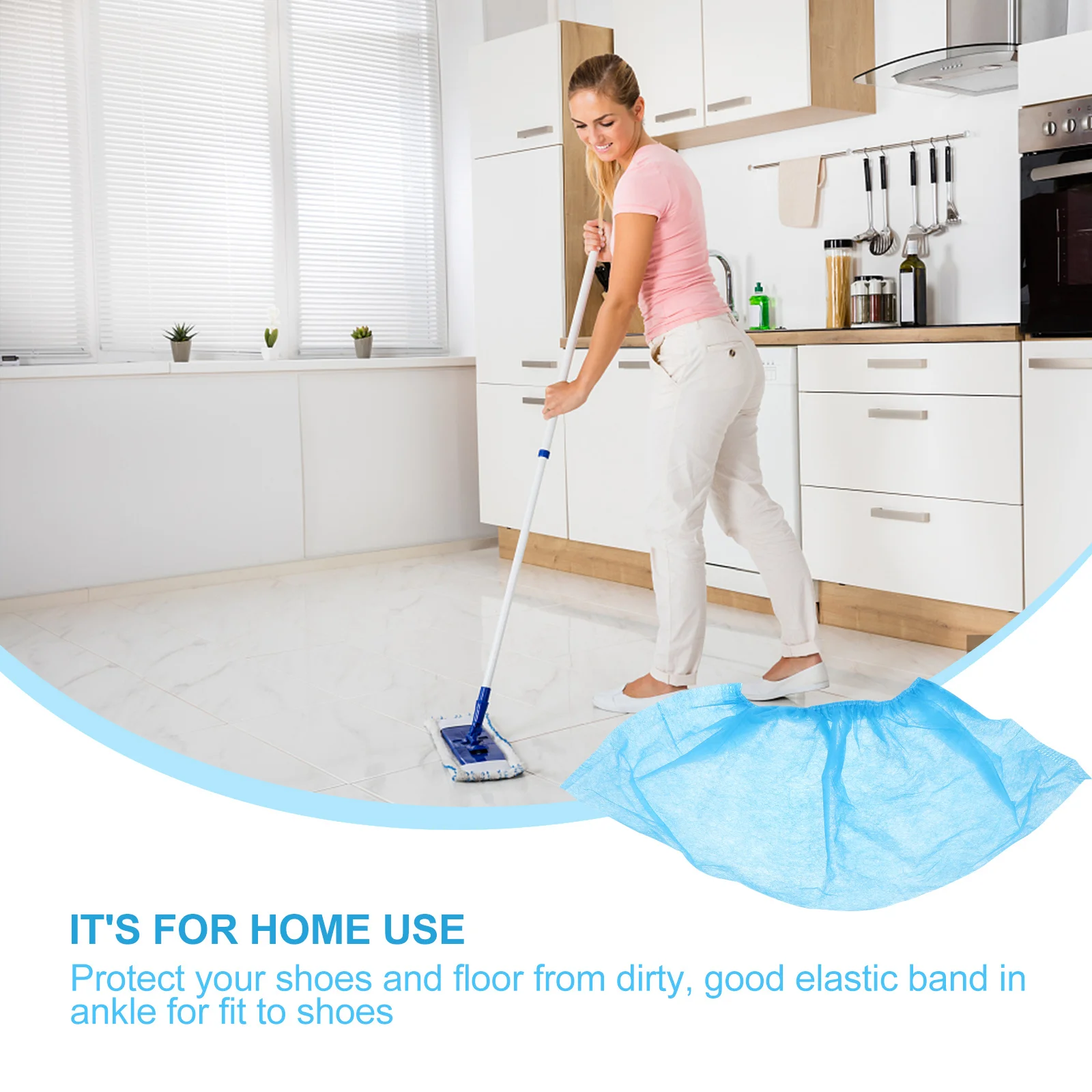 100 Uds. Cubierta de zapatos antideslizante a prueba de polvo banda elástica tela no tejida Protector de zapatos desechable uso en viajes en casa zapato transpirable - imagen 3