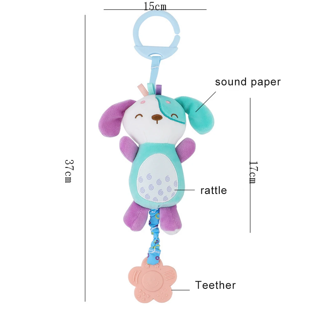 Sonajero de animales para bebé – Peluche suave sensorial manual - imagen 5