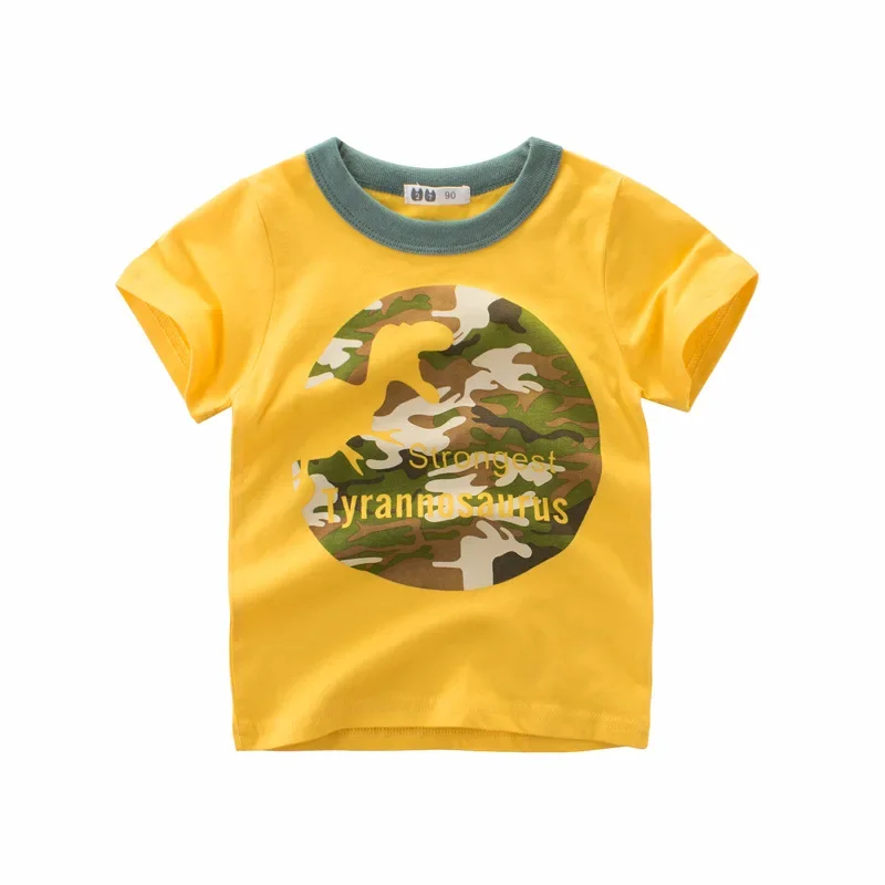 Camiseta manga corta de algodón con print para niños