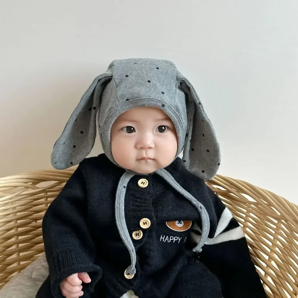 Moda lindo sombrero de dibujos animados oreja de conejo mantener caliente sombrero a prueba de viento jersey de algodón sombrero - imagen 5