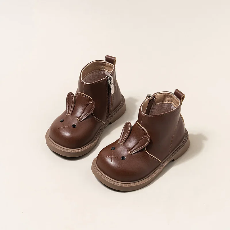 Botas de moda para niña, botas nuevas de invierno para mujer, botas de otoño para niño, botas bonitas de conejo, botas desnudas a la moda para niña, botas de estilo británico para niña 2025 - imagen 4