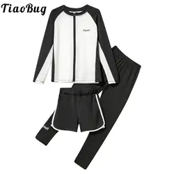 Traje de baño niños manga larga cremallera frontal y pantalones cortos