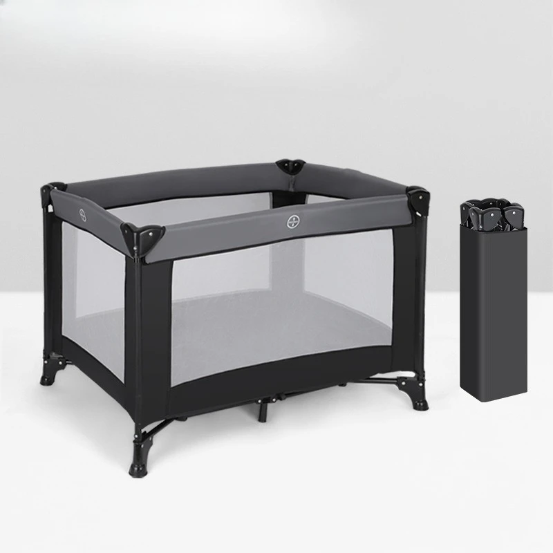 Cama tipo parque infantil portátil con valla protectora, cuna de seguridad plegable para niños pequeños, cama de bebé multifuncional y centro de actividades en el hogar - imagen 3