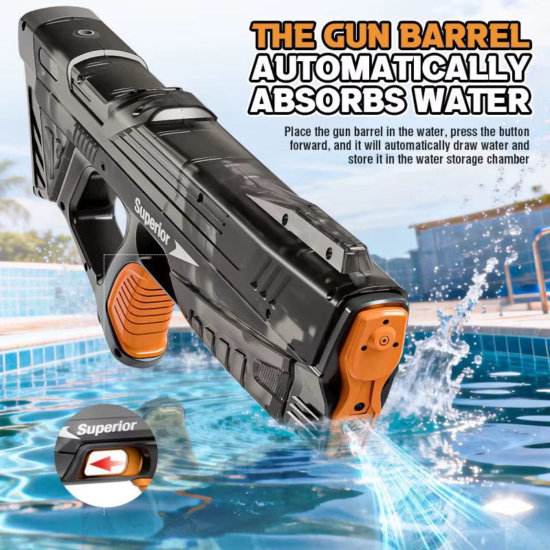 Pistola de agua eléctrica infantil – Diversión en piscina y playa - imagen 4
