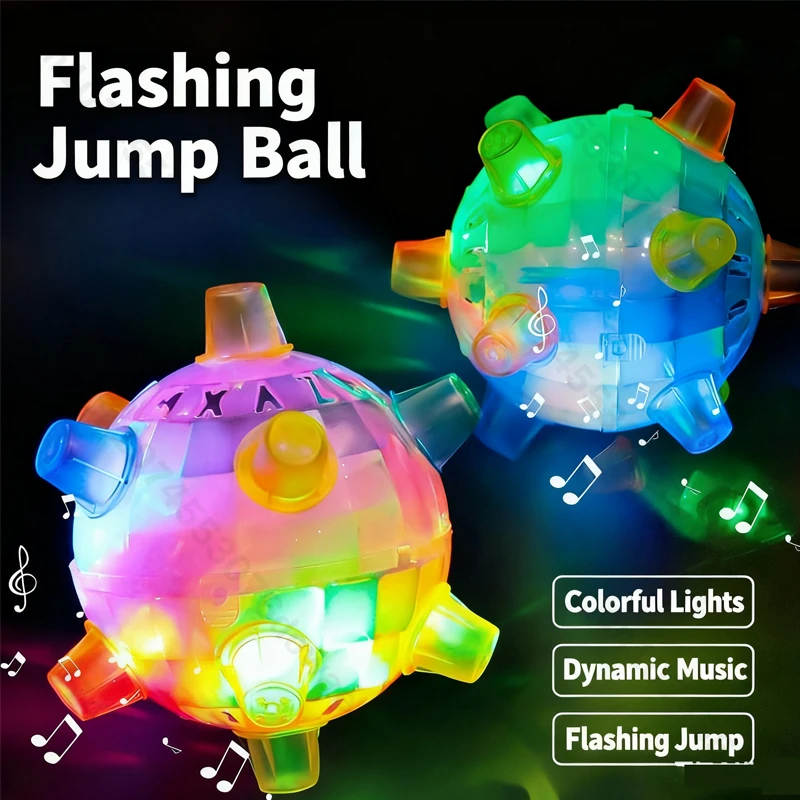 Bola de activación para saltar, luz LED, música intermitente, rebote, bola de baile luminosa vibratoria, juguete eléctrico, pelota de baile, regalo