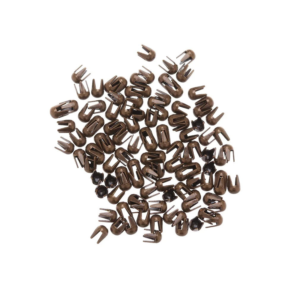 Mini hebilla de martillo de garra de 2mm, cuentas redondas de Metal dorado/plateado/bronce/negro, botón de muñeca súper pequeño, accesorios de ropa para muñecas DIY, 100 piezas - imagen 3