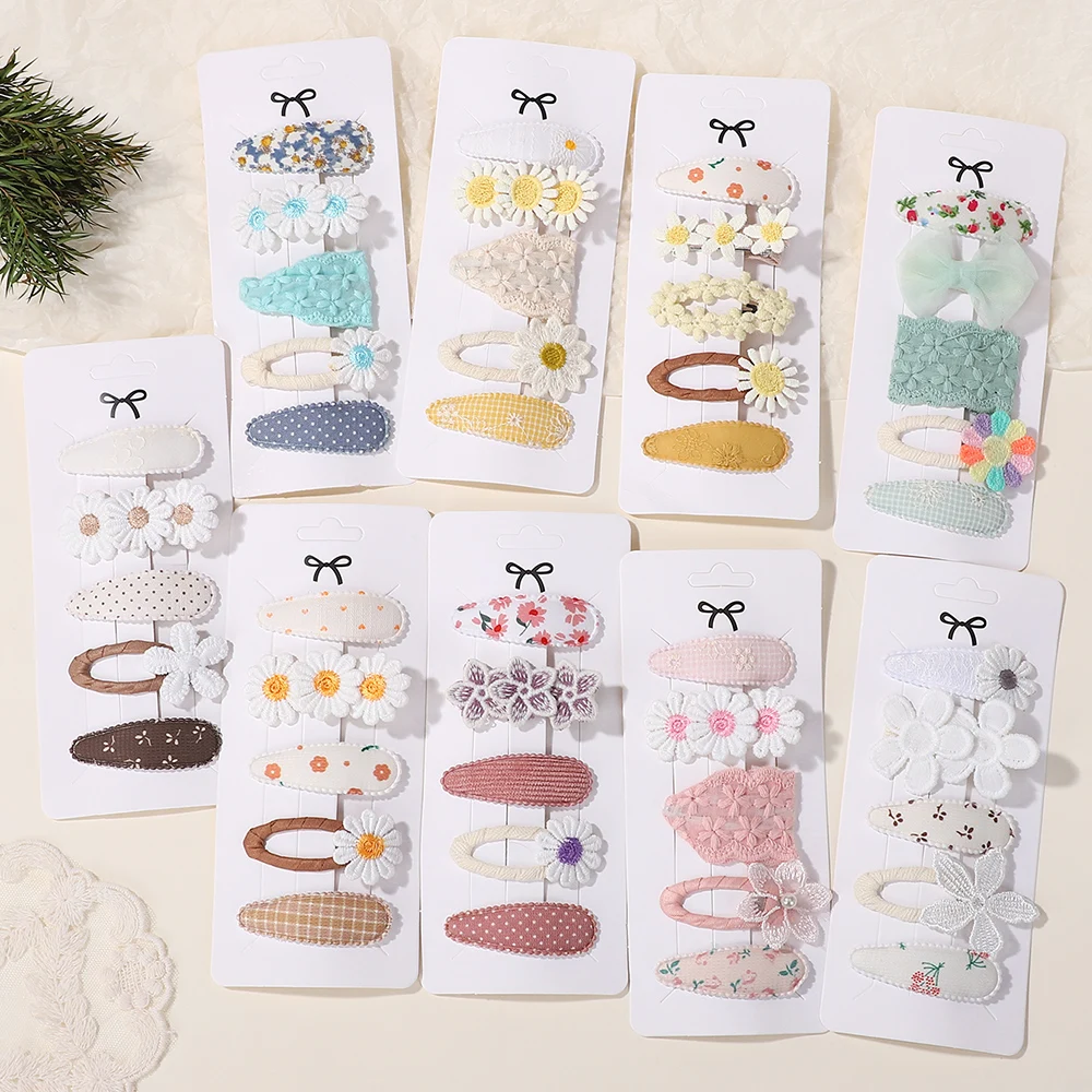 Pinzas para el cabello de niñas – Boutique estampado bordado margarita