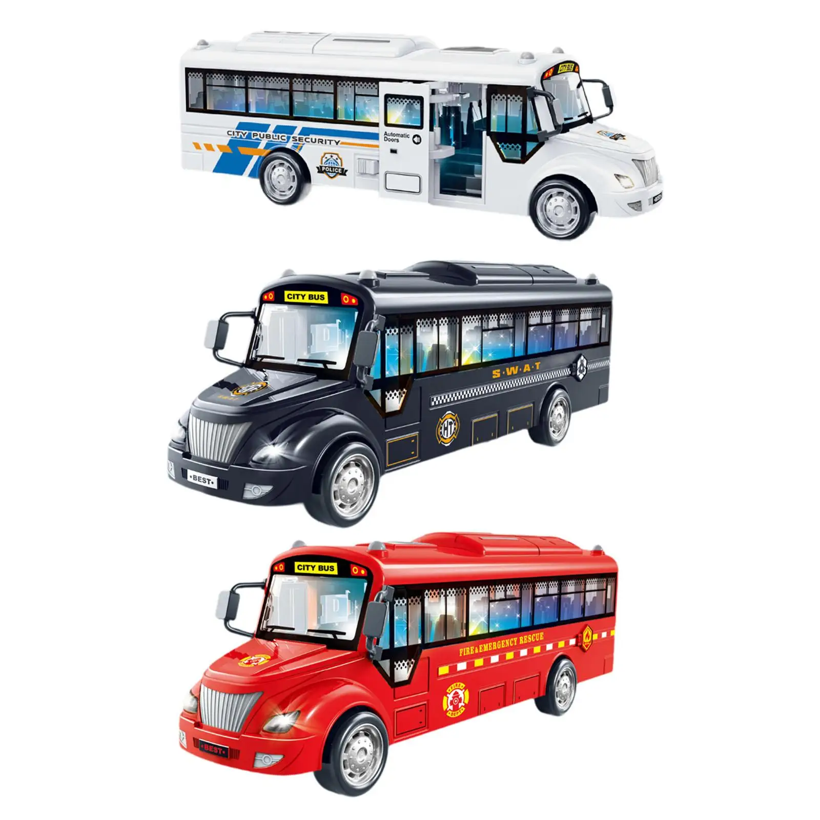 Kids City Bus Toy Collectibles Ornaments Electric Bus with Sounds and Lights