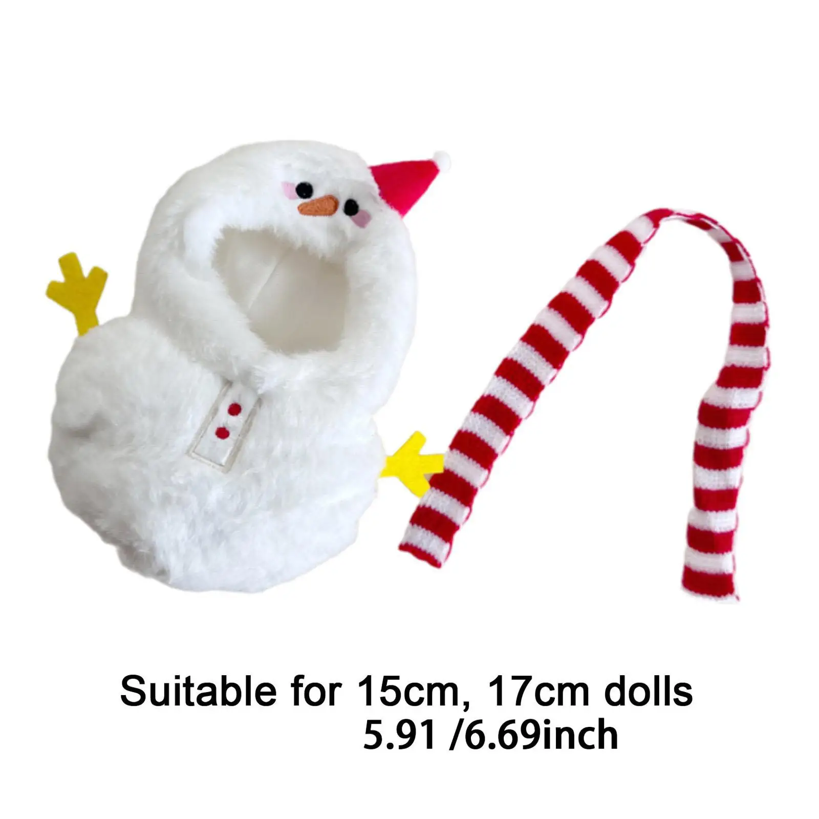 Plush Doll Clothes Doll Clothing for Kids Birthday Gift Comfortable DIY Doll Toy Doll Outifits with Scarf for 6.69inch Doll