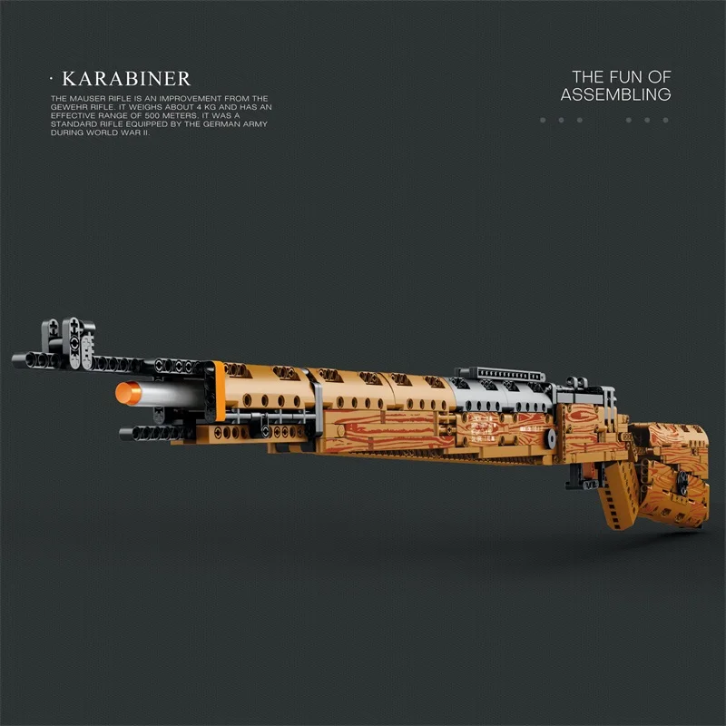 Mauser Kar98K modelo de bloques de construcción puede disparar Rifle de francotirador pesado montar ladrillos armas de la Segunda Guerra Mundial juguetes educativos para niños regalos de vacaciones - imagen 4