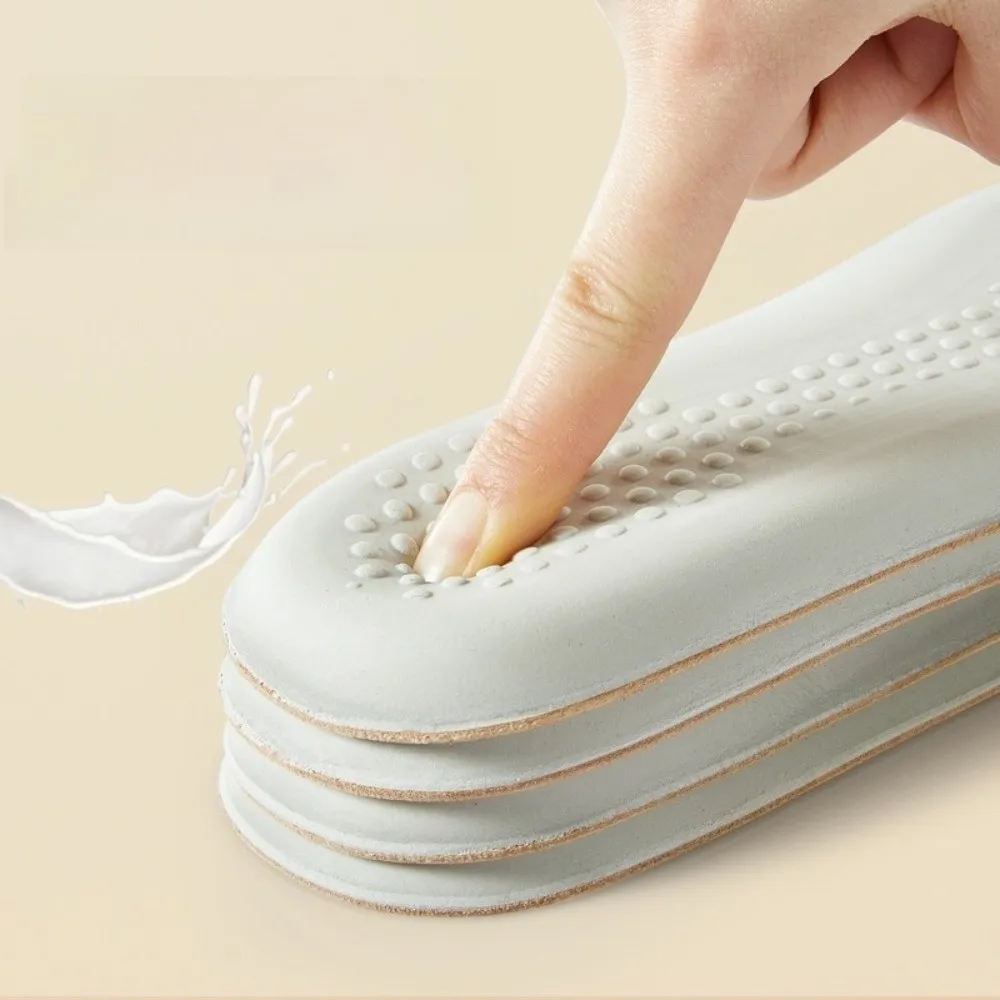 Plantilla deportiva de látex de cuero cómoda, plantillas de piel de vaca con relleno suave que absorben los golpes, plantillas transpirables con soporte para arco para el cuidado de los pies - imagen 3