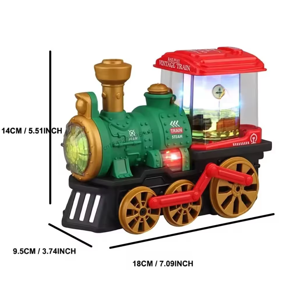 Tren retro eléctrico con sonido y luz – Juguete de vapor infantil - imagen 5