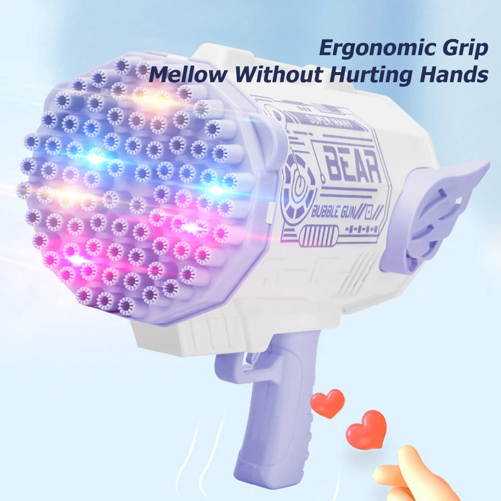 Máquina de burbujas de 80 agujeros, soplador de burbujas de jabón eléctrico automático para niños, juegos al aire libre, fiesta, juguetes de cumpleaños para niños, regalo - imagen 2