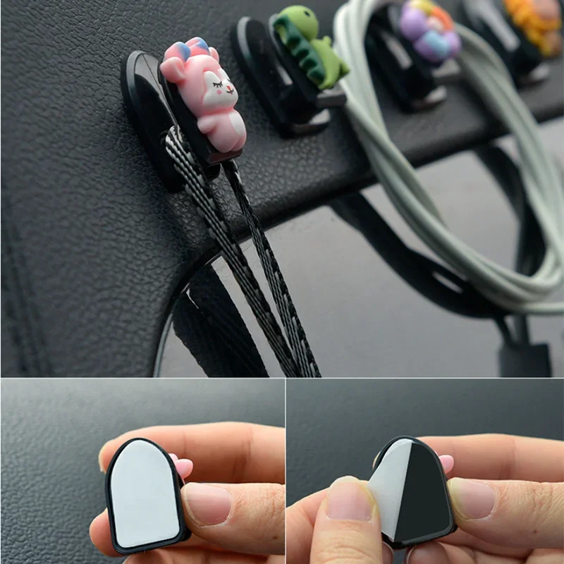 Ganchos para coche Kawaii, organizador de almacenamiento Universal, Mini ganchos para asiento trasero de dibujos animados, organizador de pegatinas para coche - imagen 4