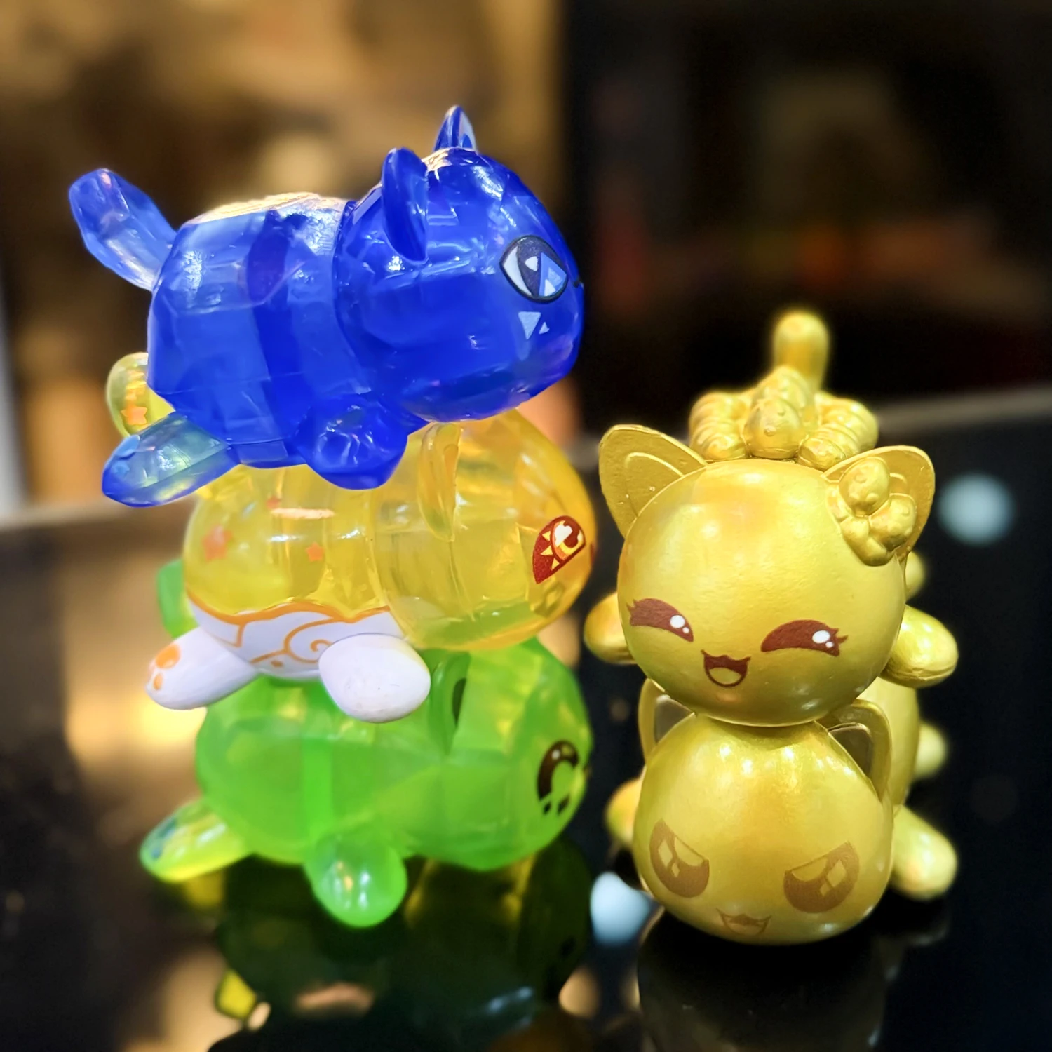 Nueva figura de dibujos animados de Anime, gato rosa y azul, hamburguesa de cristal, modelo de gatito, colección limitada rara, juguete para regalo para chico y adulto - imagen 3