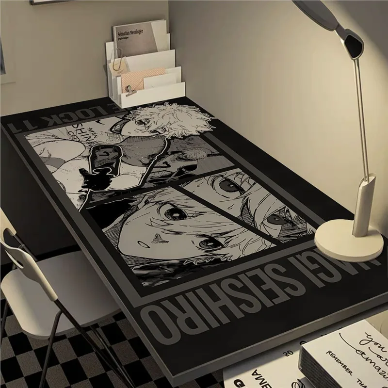 Alfombrilla de ratón para juegos, tapete de teclado antideslizante LargeNon con bloqueo azul, Protector de mesa para escritorio de oficina, yoachi Isagi - imagen 2