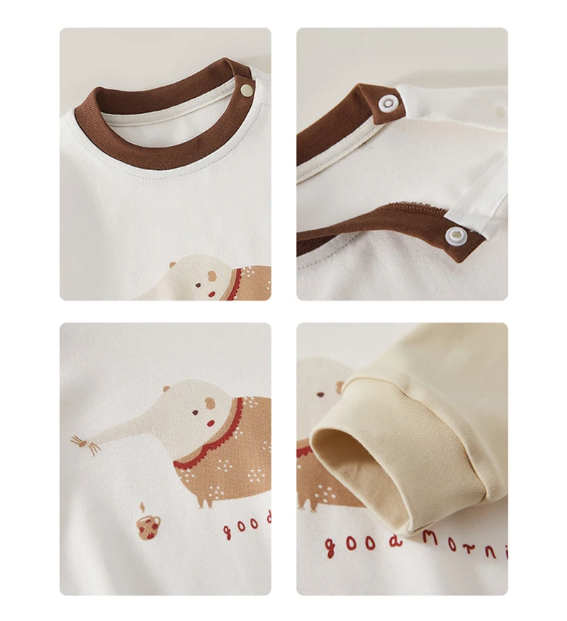 Milangel-Sudadera con capucha para bebé y niño de 0 a 4 años, Jersey informal con estampado de dibujos animados y cuello redondo, Otoño, 2024 - imagen 4