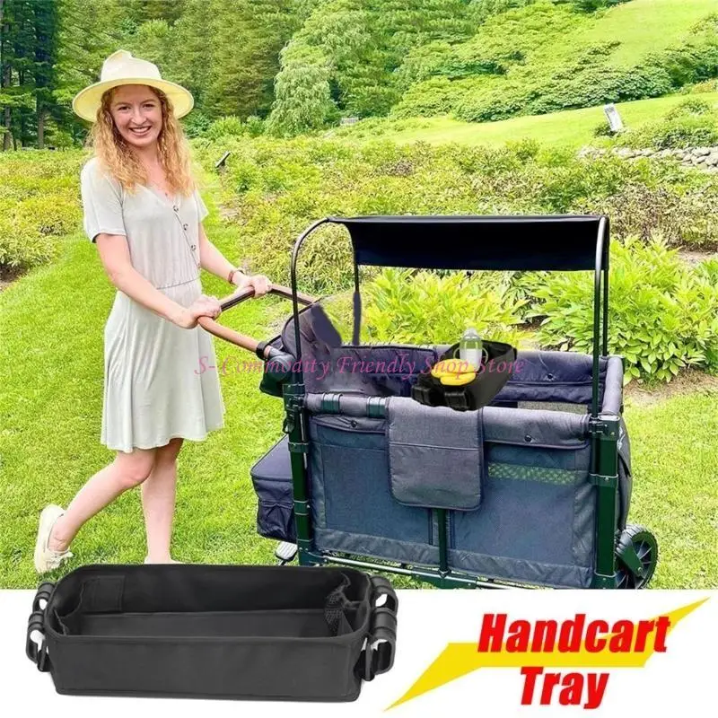 Placa almacenamiento bandeja viajes 85AE con portavasos seguros y bolsillos almacenamiento para organizador - imagen 5