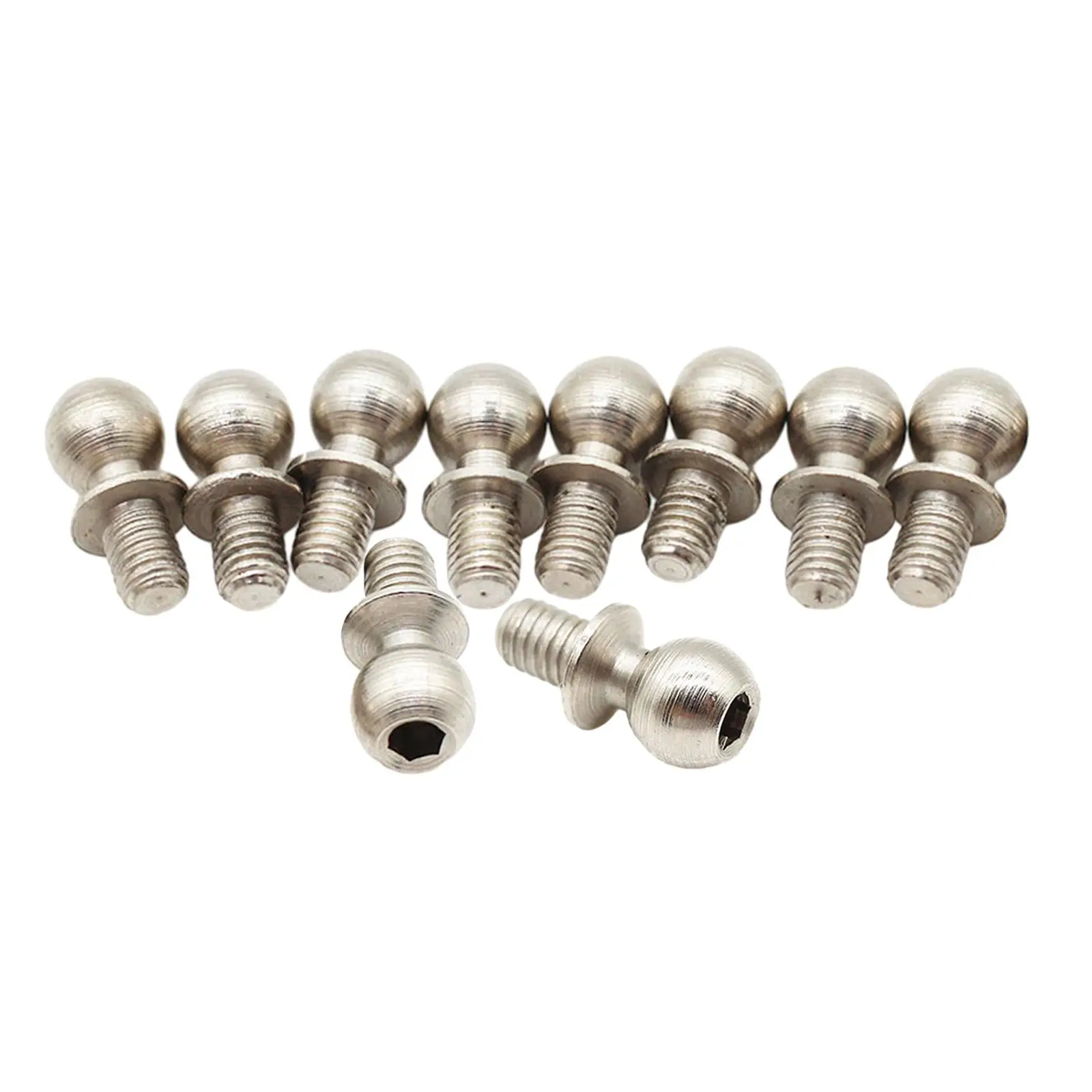 10 Pieces Metal Ball Head Screws Fixing for Wltoys 124010 124008 124007 124016 124017 124018 124019 1:14 Scale RC Model Car