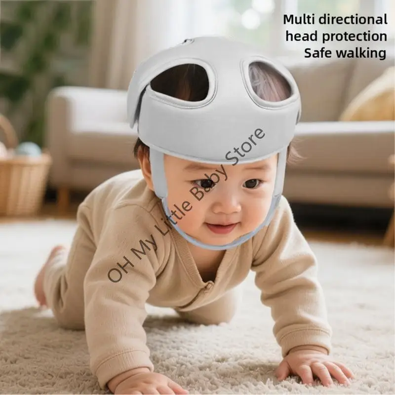 Casco seguridad infantil M76C para protección contra caídas, forro poliéster suave y transpirable para bebé durante y