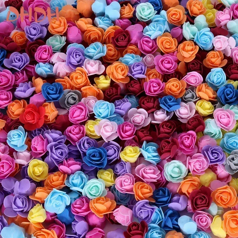 Cabezas de rosas artificiales de espuma PE, Material de decoración de caja de dulces para el Día de San Valentín, bricolaje, 500 Cm, 3,5 Cm - imagen 3