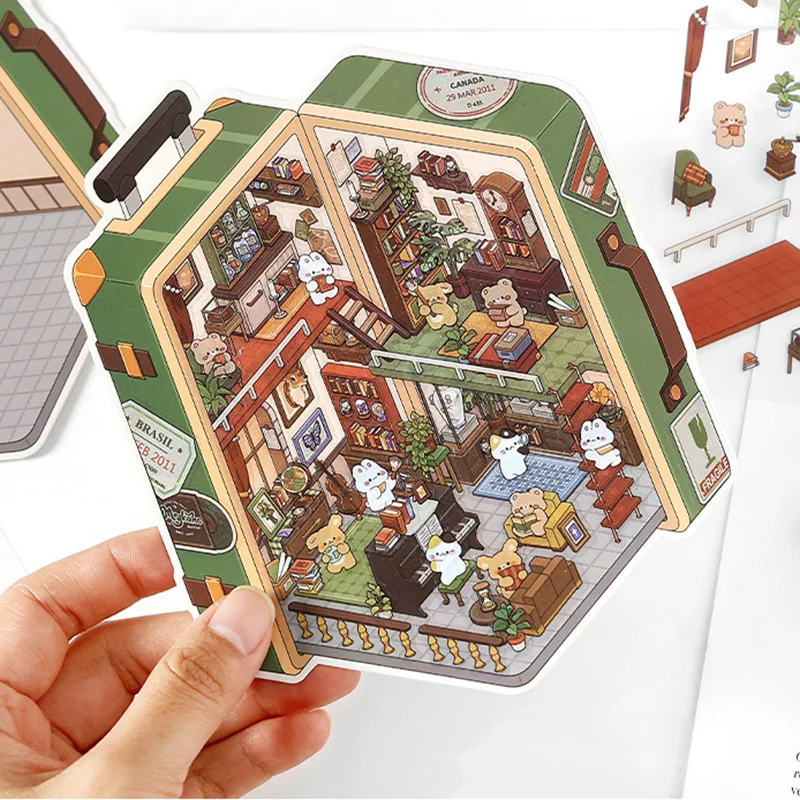 Bebé nuevo Infeelme PET 3D paisaje escenas DIY dibujos animados niños Paster juguete descompresión para adultos Material pegatinas Scrapbooking - imagen 3