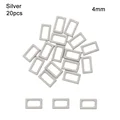Silver-20pcs 4mm