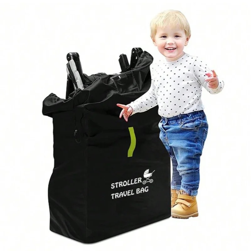 Bolsa de viaje para cochecito grande, color negro Universal, bolsa de almacenamiento doble, cubierta antipolvo, bolsa de inspección de aviones - imagen 5