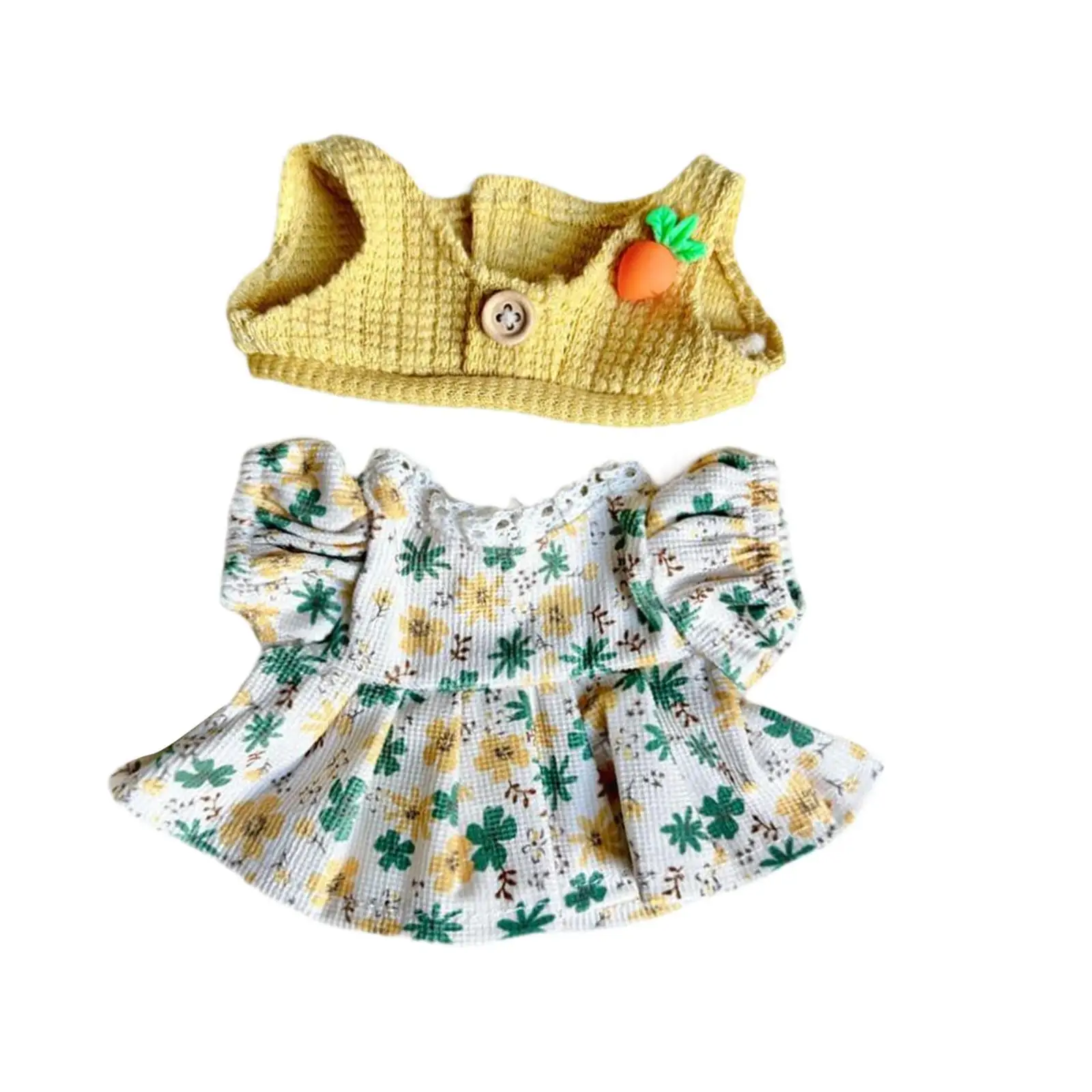 20cm Plush Doll Clothes Stylish Doll Dress and Vest Plush Doll Accessories Photo Props Comfortable Stuffed Animal Accessories