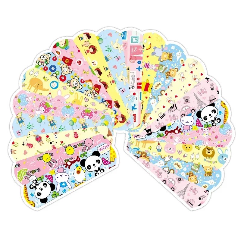 100 uds/120 Uds tirita de dibujos animados transparente no transparente disponible Kawaii yeso vendaje para heridas parche vendajes adhesivos