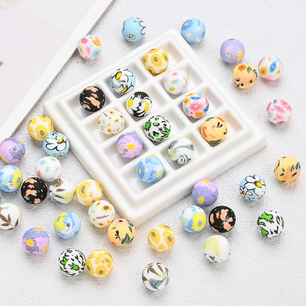 Cuentas de silicona floral para cadenas de chupete artesanales - imagen 5