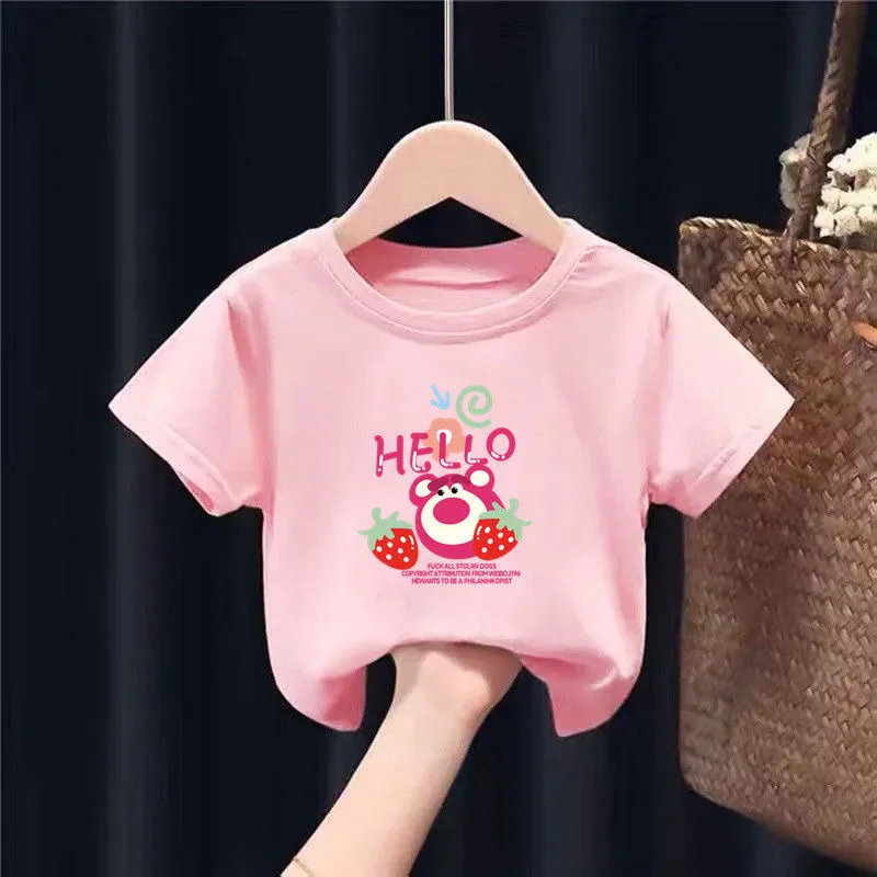 Camiseta de manga corta para niños de 1 a 8 años, camiseta de algodón puro para bebés, camisetas de verano para niños, camisetas de fondo para niños - imagen 2