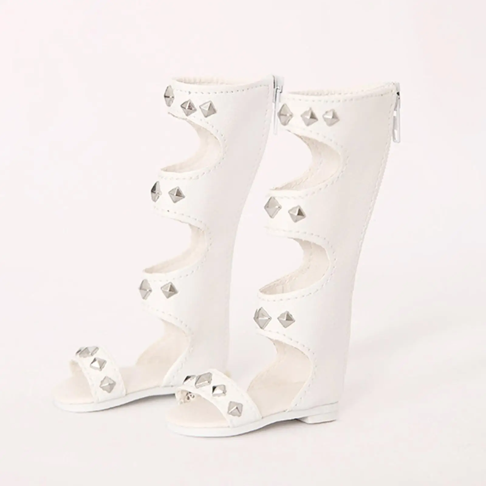 1/4 Doll Shoes with Zipper White for 42-45cm Dolls Doll Accessories Summer Roman