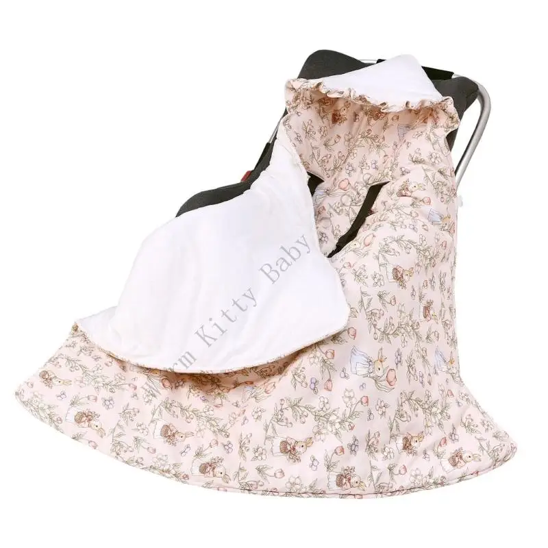Manta gruesa y cálida para bebé, asiento de coche con dibujos animados, manta envolvente con capucha para cochecito al aire libre, Otoño e Invierno - imagen 2