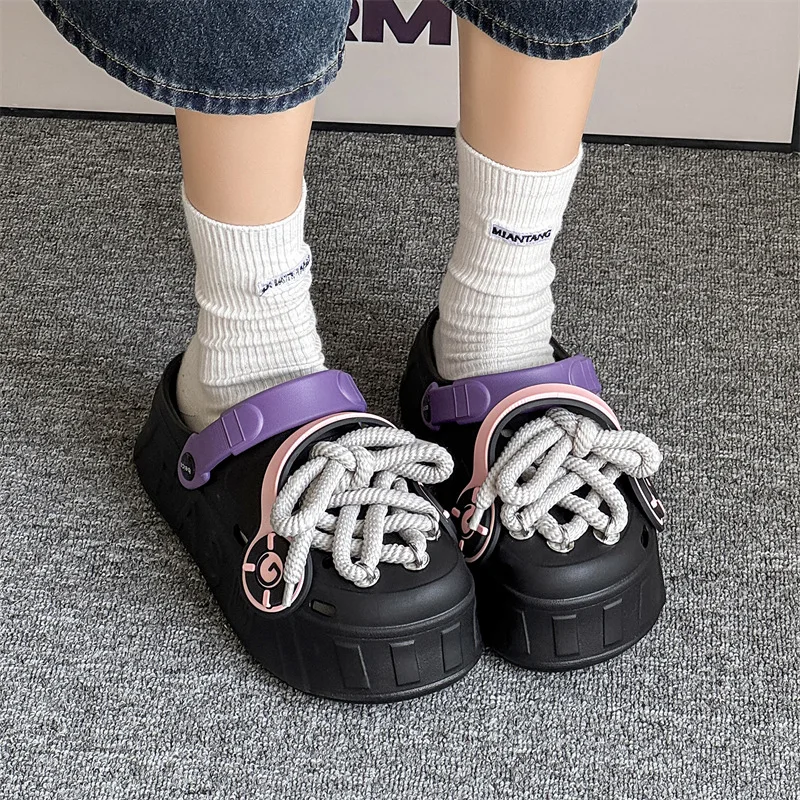 Zapatillas plataforma para niña – Suela gruesa y cordones