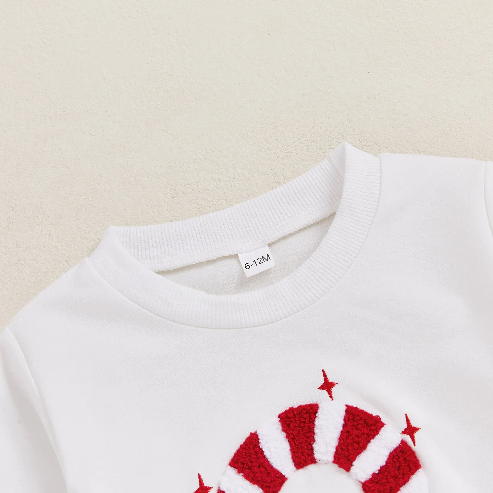 SUNSIOM Traje de Navidad para bebé con bordado de bastón de caramelo, sudadera de manga larga y pantalones elásticos, ropa de 2 piezas para niños pequeños - imagen 4