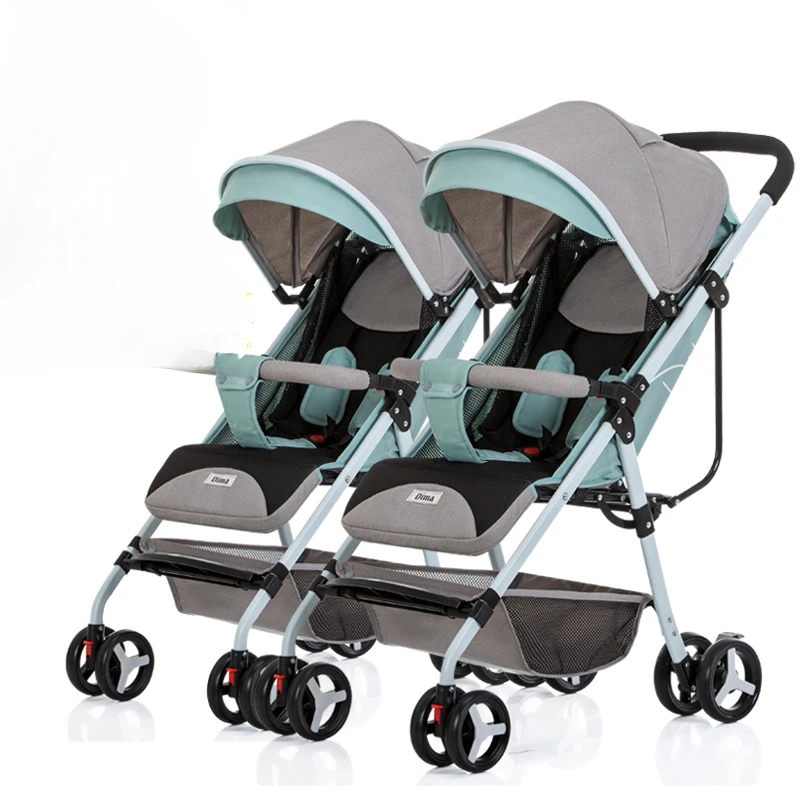 ‌ Cochecito de bebé compacto de 4 ruedas, sistema ultraligero plegable con una sola mano, asientos reclinables dobles, cochecito de viaje para padres ‌ - imagen 2