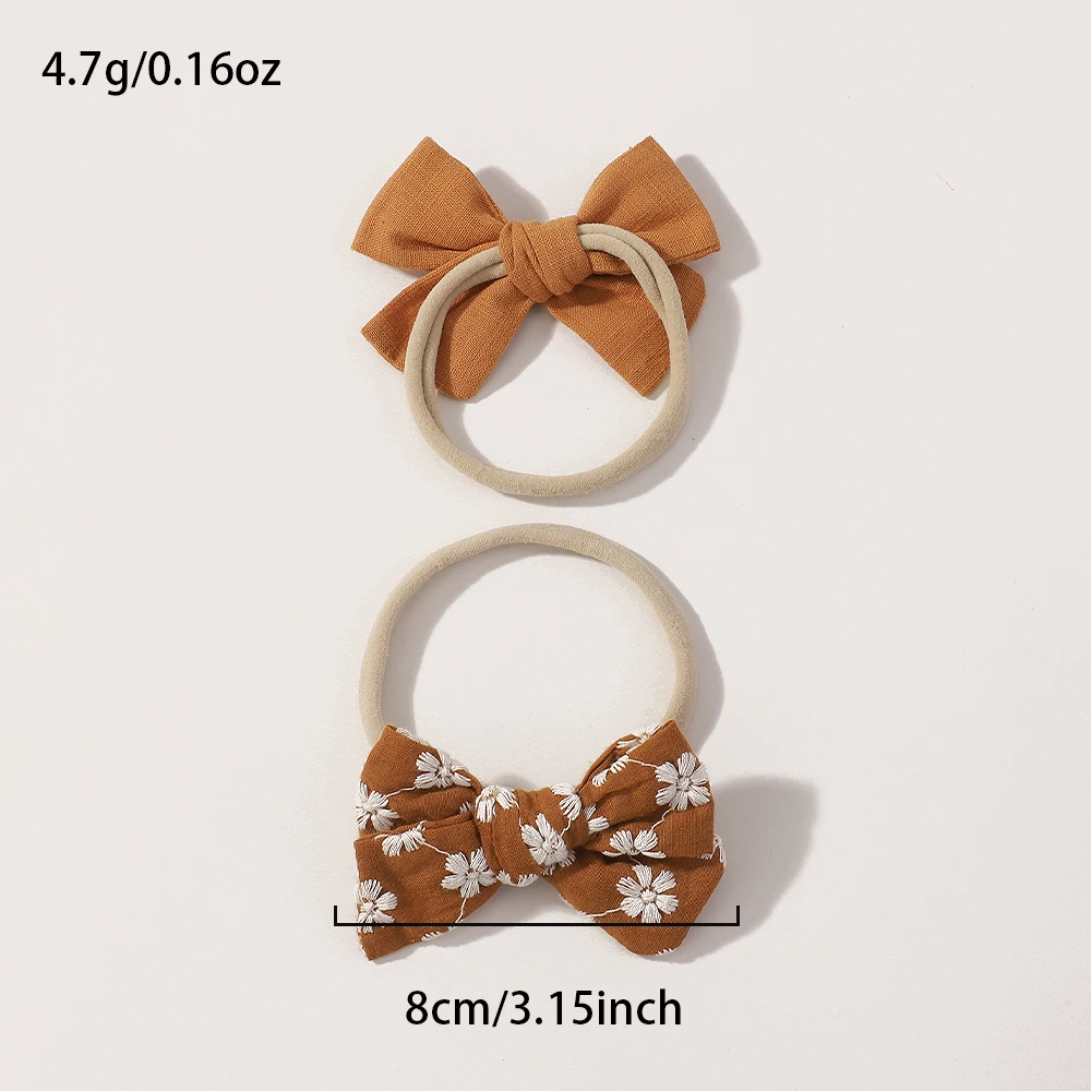 5 unids/set de diadema suave con lazo para bebé, bandas para el cabello de algodón y nailon para niñas y niños, accesorios para el cabello para recién nacidos, diadema para niños pequeños - imagen 2
