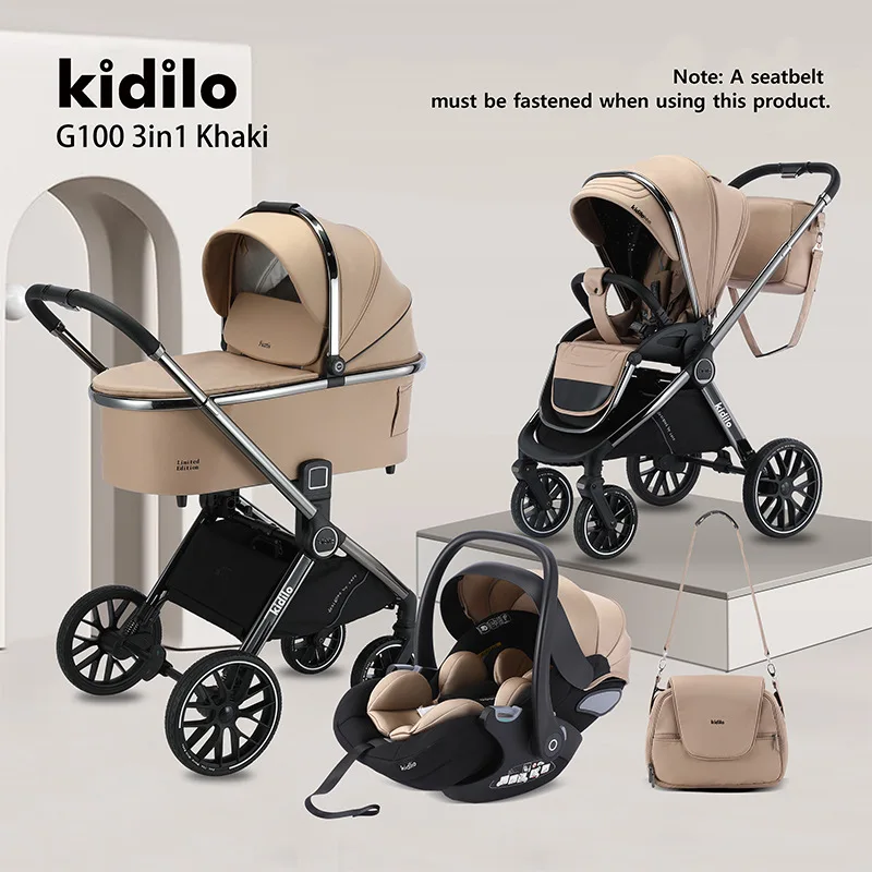 Cochecito de bebé Kidilo puede sentarse y acostarse, artefacto plegable ligero para caminar, cochecito portátil bidireccional para niños - imagen 5