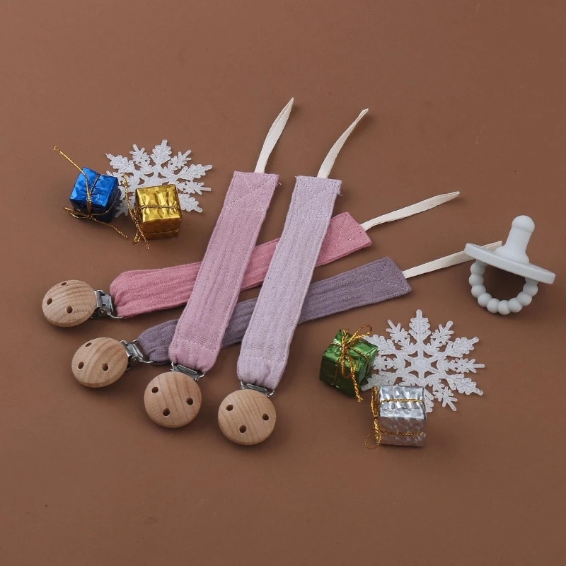 Cadena de algodón suave para chupete de bebé, soporte para pezones, juguete para niños pequeños, regalo para Baby Shower - imagen 2