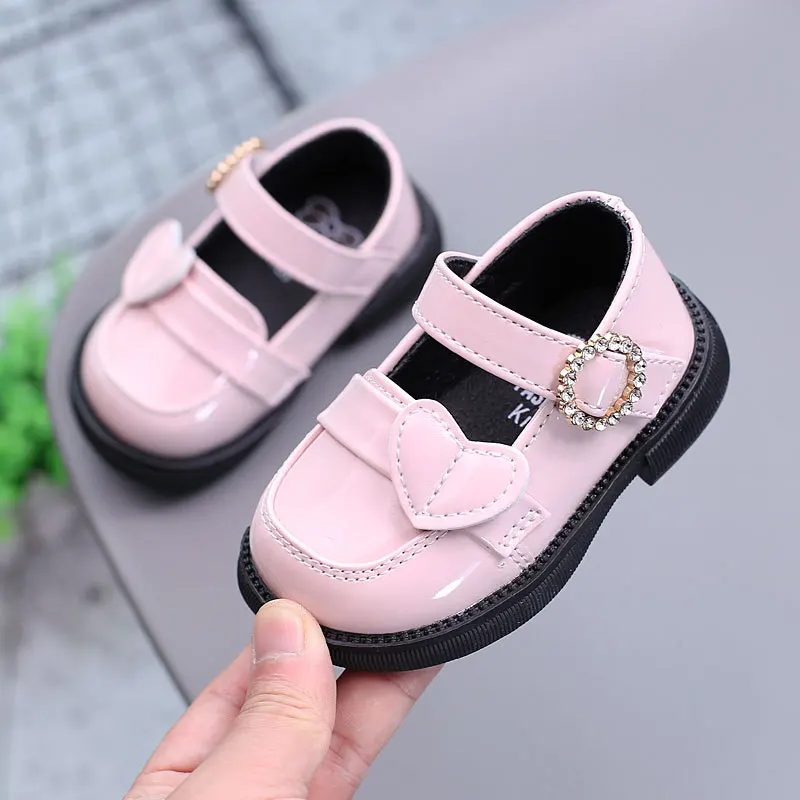 Zapato antideslizante de cuero para niña estilo princesa plano - imagen 2